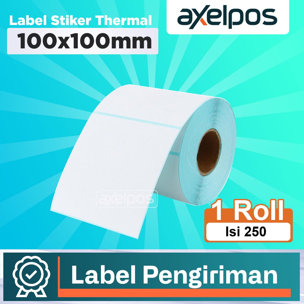 

LABEL BARCODE 100 X 100 mm KERTAS STICKER DIRECT THERMAL 100x100 mm ISI 250