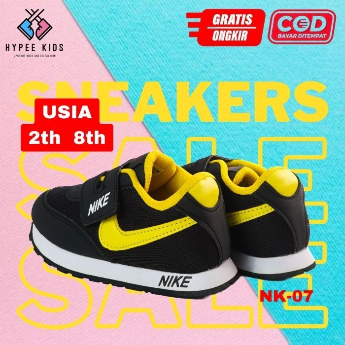 Sepatu Sneakers Anak Sekolah Nike Kids Anak Laki-laki Perempuan Cewek Cowok 2 3 4 5 6 7 8 tahun Mura