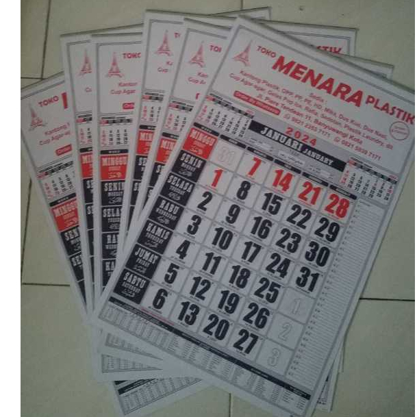 

KALENDER 2024 JADWAL SHOLAT PLUS SABLON UK. 32 X 48 12LEMBAR