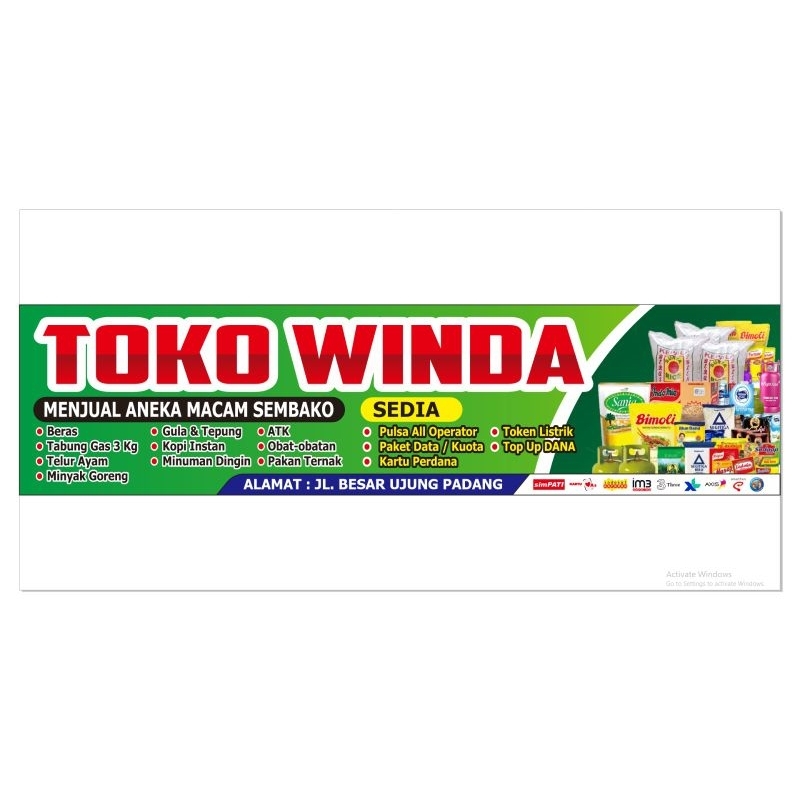 SPANDUK TOKO SEMBAKO / BANNER TOKO SEMBAKO 200 x50 cm