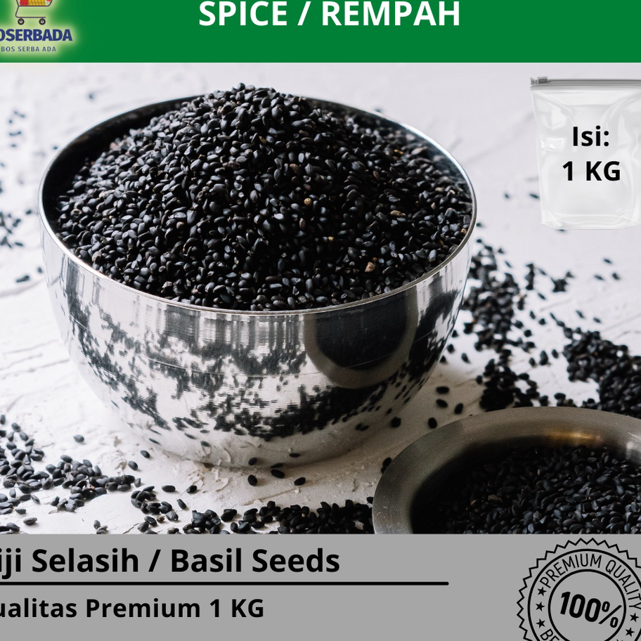 

Ready Stock Biji Selasih / Basil Seeds 1 KG I Premium