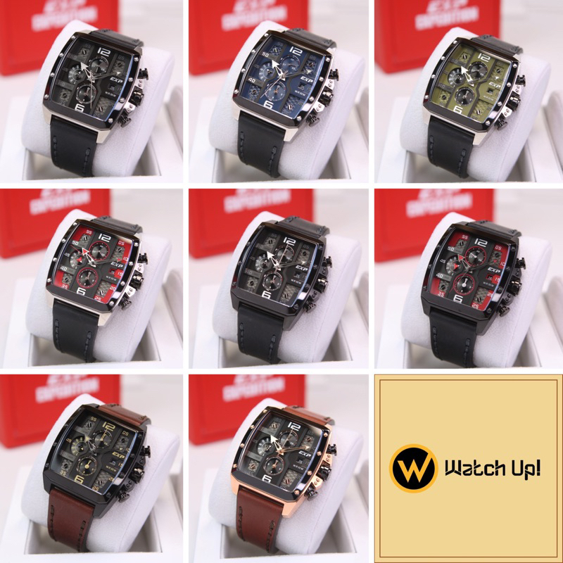 JAM TANGAN PRIA EXPEDITION E 6636 B / E6636 / 6636 ORIGINAL CHRONOGRAPH LEATHER