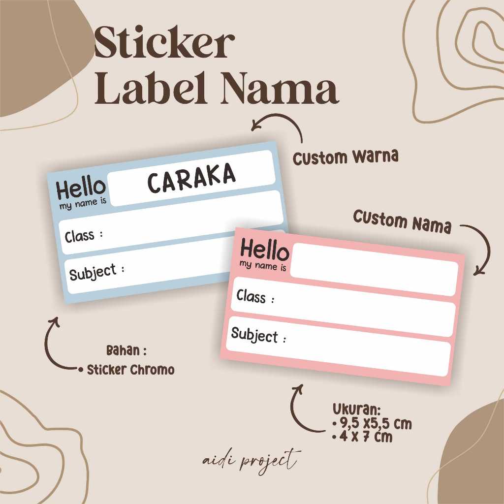 

Stiker Label Buku Custome