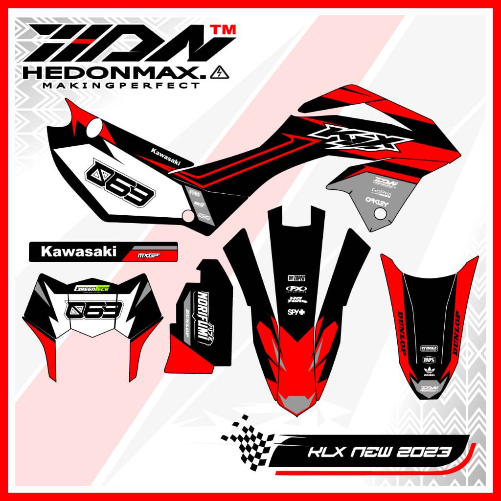 Decal KLX 150 SM SE 2023 - Stiker Fullbody KLX 2023 Simpel Race