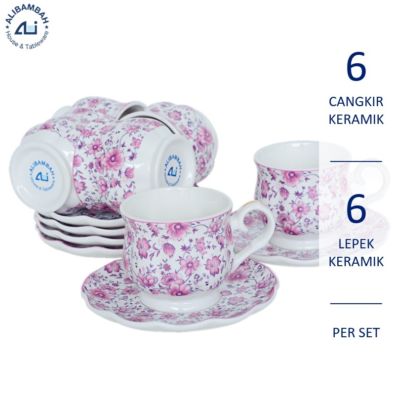 Cangkir Set Keramik Alibambah - ALB-C342-PINK