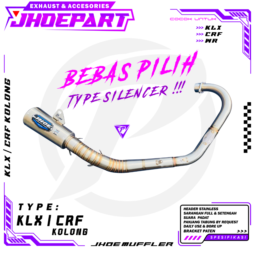 Knalpot Racing KLX CRF KOLONG BAWAH Original Jhoe Muffler