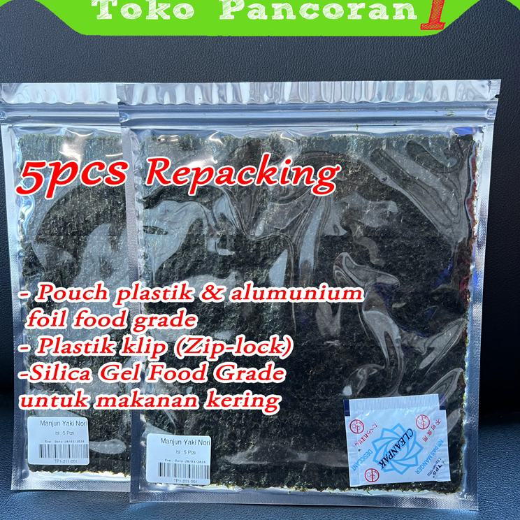 

➡✡✼ MANJUN Nori Sushi Halal 5 lembar /Yakinori Import Kimbab/ Gimbab / Lembar Rumput Laut/Bamboo mat Serba Murah