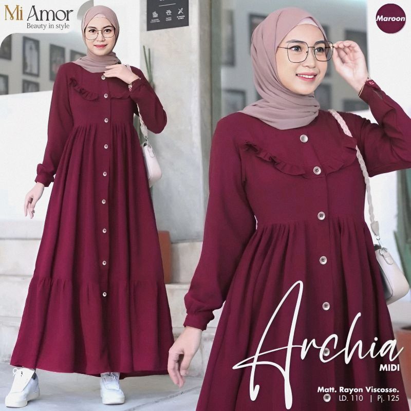 Gamis Archia Dress Crinkle Airflow Premium / Gamis Archia Crinkle Airflow Premium