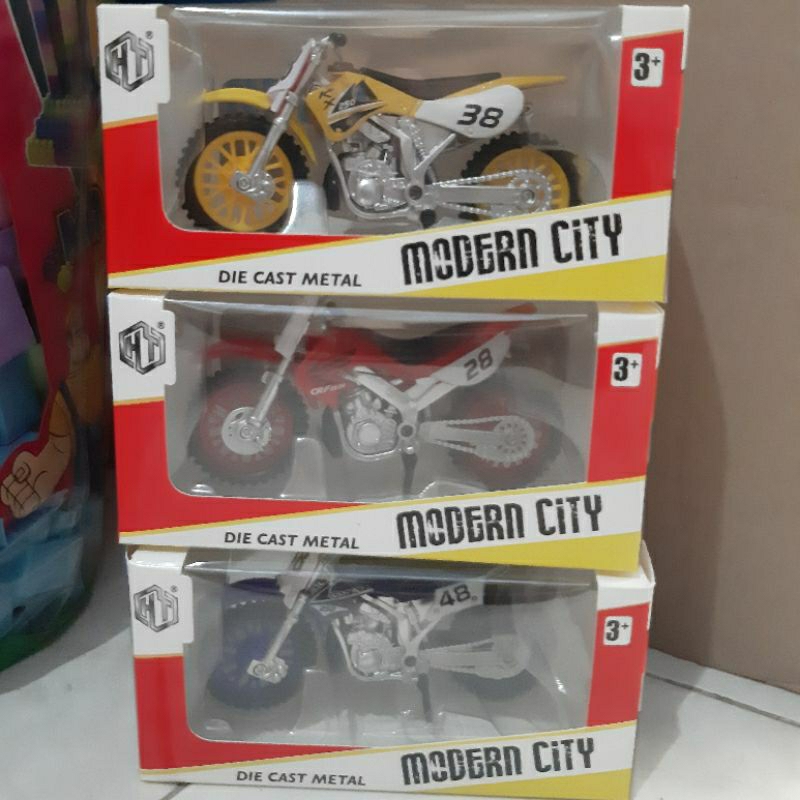 mainan diecast motor cross - miniatur motor trail Anak