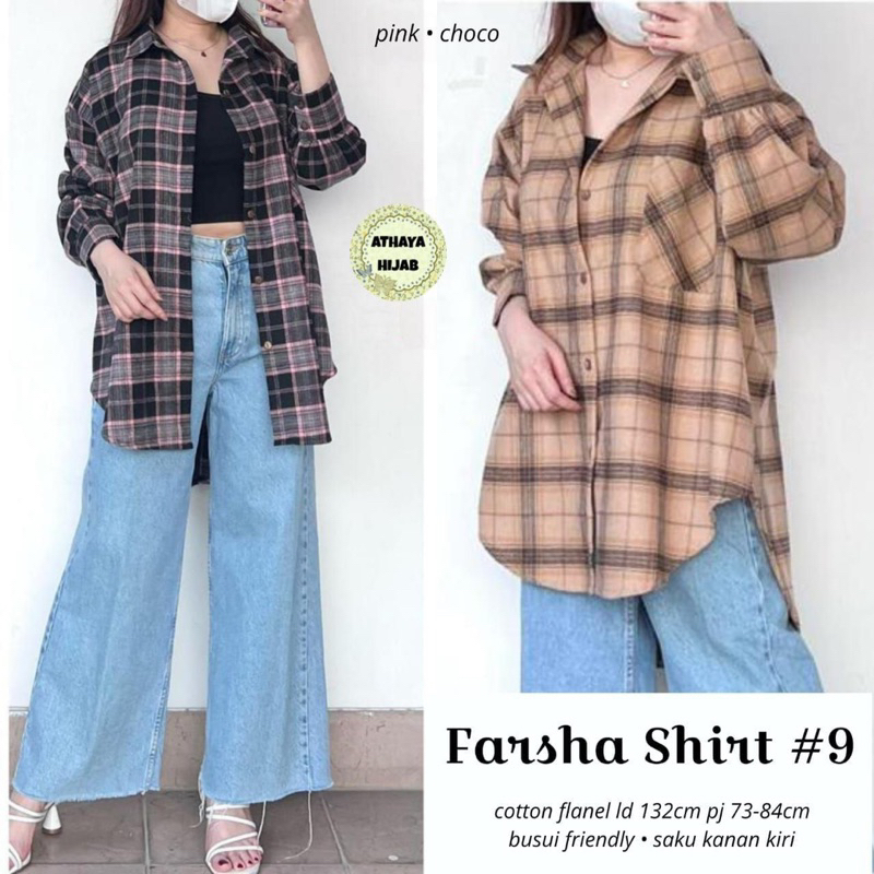FARSHA SHIRT TARTAN KOTAK KAIN FLANEL 3010