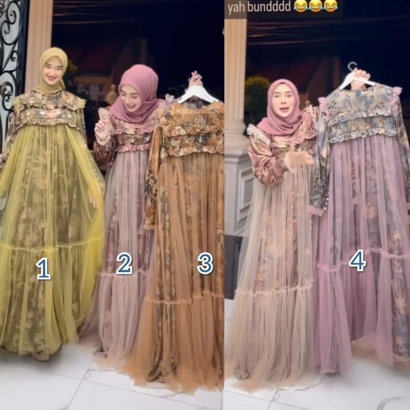 gamis Raya Silk Tile Mote shellasaukia