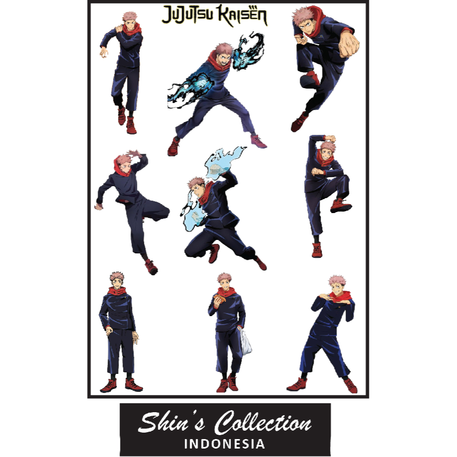 

Sticker stiker murah antiair transparan Itadori jujustu kaisen 1 pc