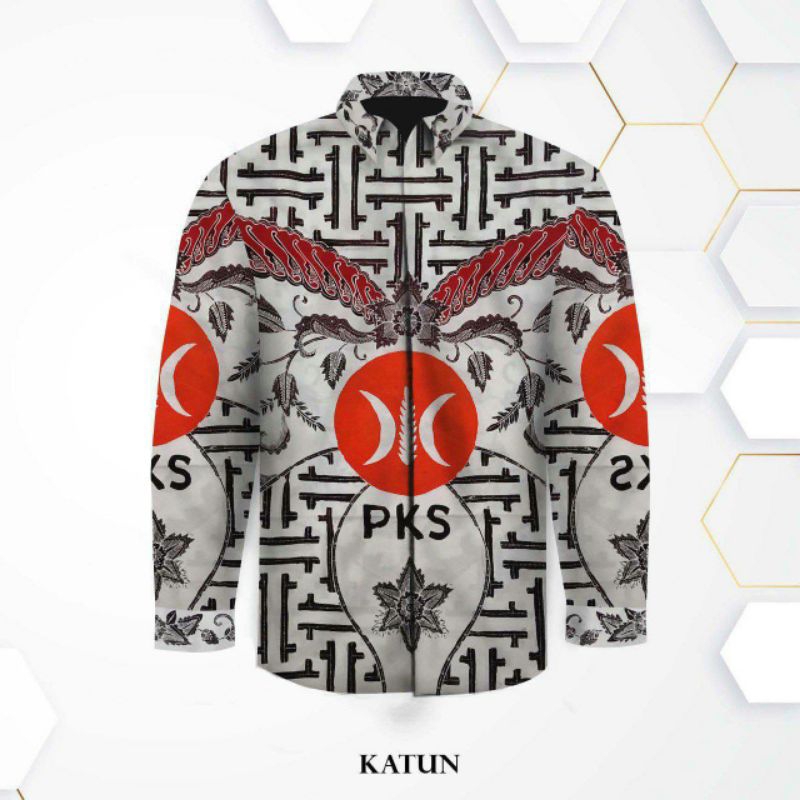 kain batik tulis pria bahan katun motif partai pks dan pdi. batik. it