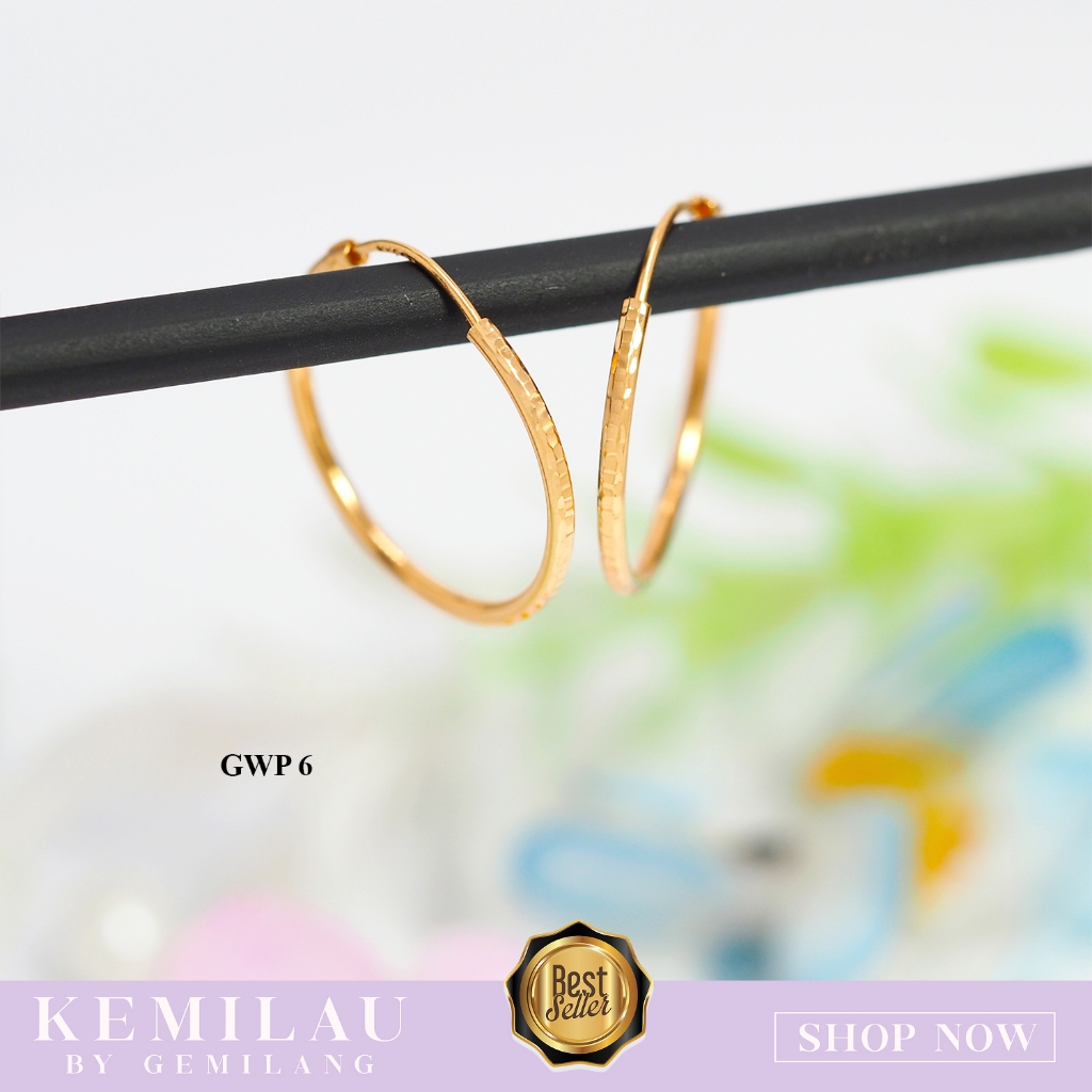 TERMURAH ANTING MODEL GYPSI EMAS MUDA KADAR 6 KARAT ATAU 300 DAN 8 KARAT ATAU 375 ANTING WANITA DEWA