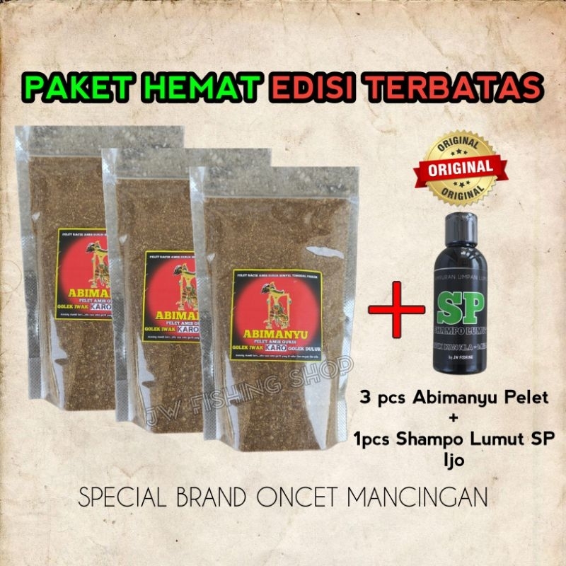 PELET ABIMANYU MERAH 3pc + SHAMPO LUMUT SP (IJO) 1pc, PAKET HEMAT EDISI TERBATAS