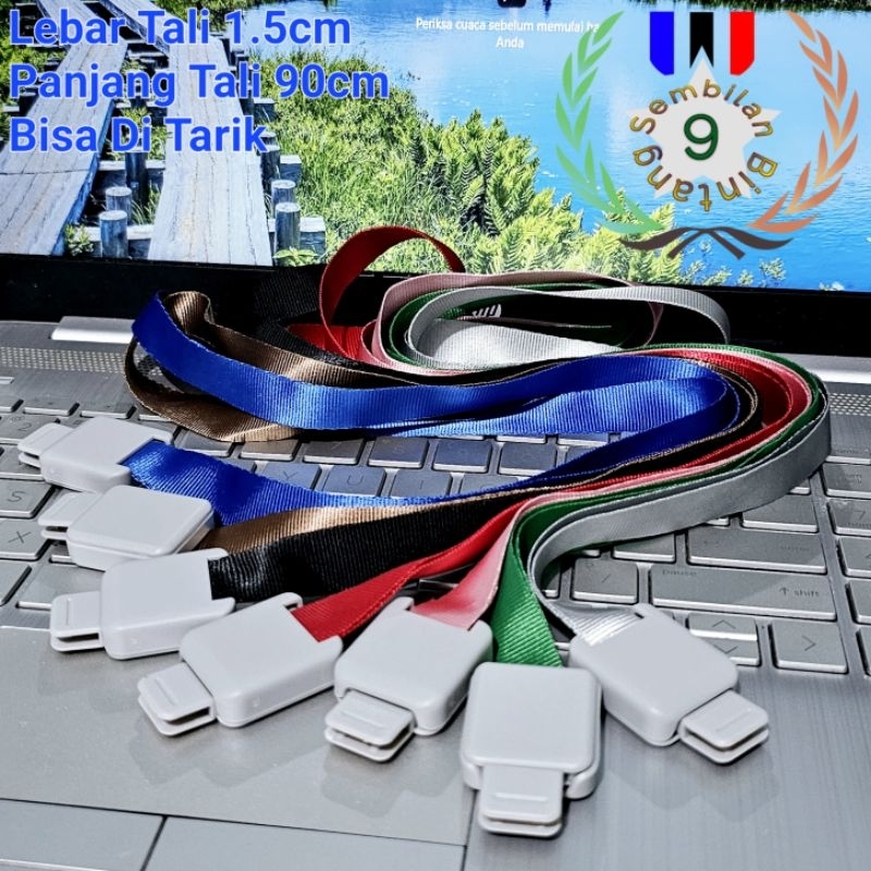 

Tali Lanyard Holder Id Card Tarik Gantungan Tempat Kartu Id Card Motif Solid Bisa Di Tarik