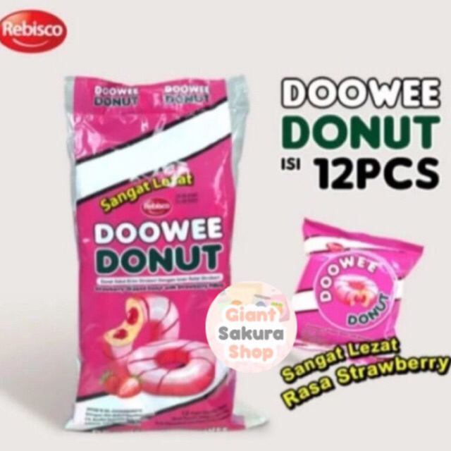 Doowee Donut strawberry 360gr / Donut impor  / Doowee