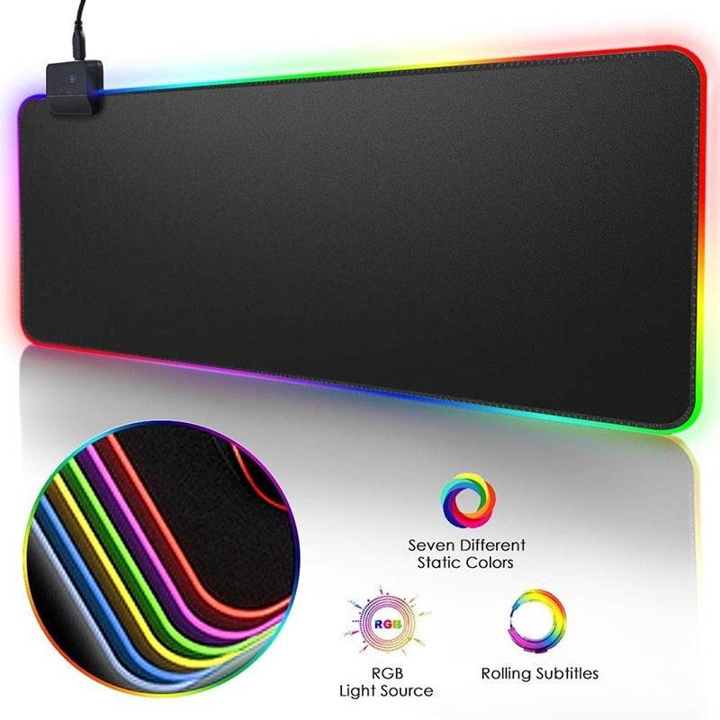Gaming Mouse Pad XL RGB LED 300 x 900 mm - MS-GB-5 - Black