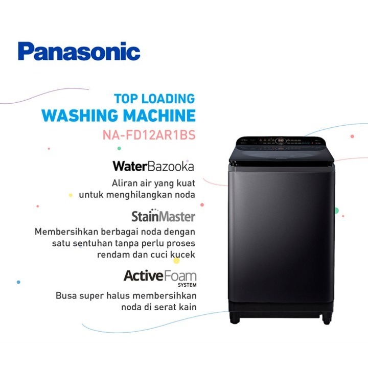 Mesin Cuci Panasonic Top Loading 12.5 kg NA-FD12AR1BS