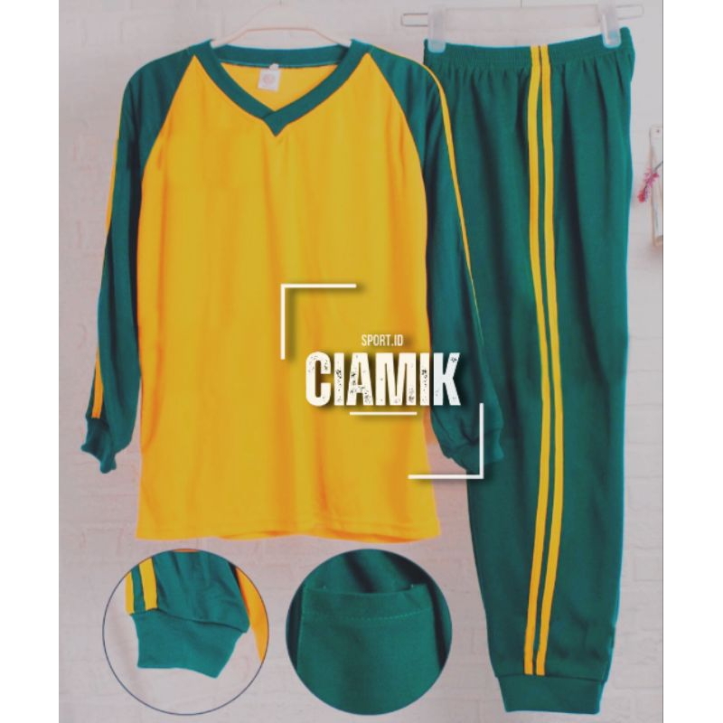 seragam olahraga tk lengan panjang / seragam olahraga tk hijau