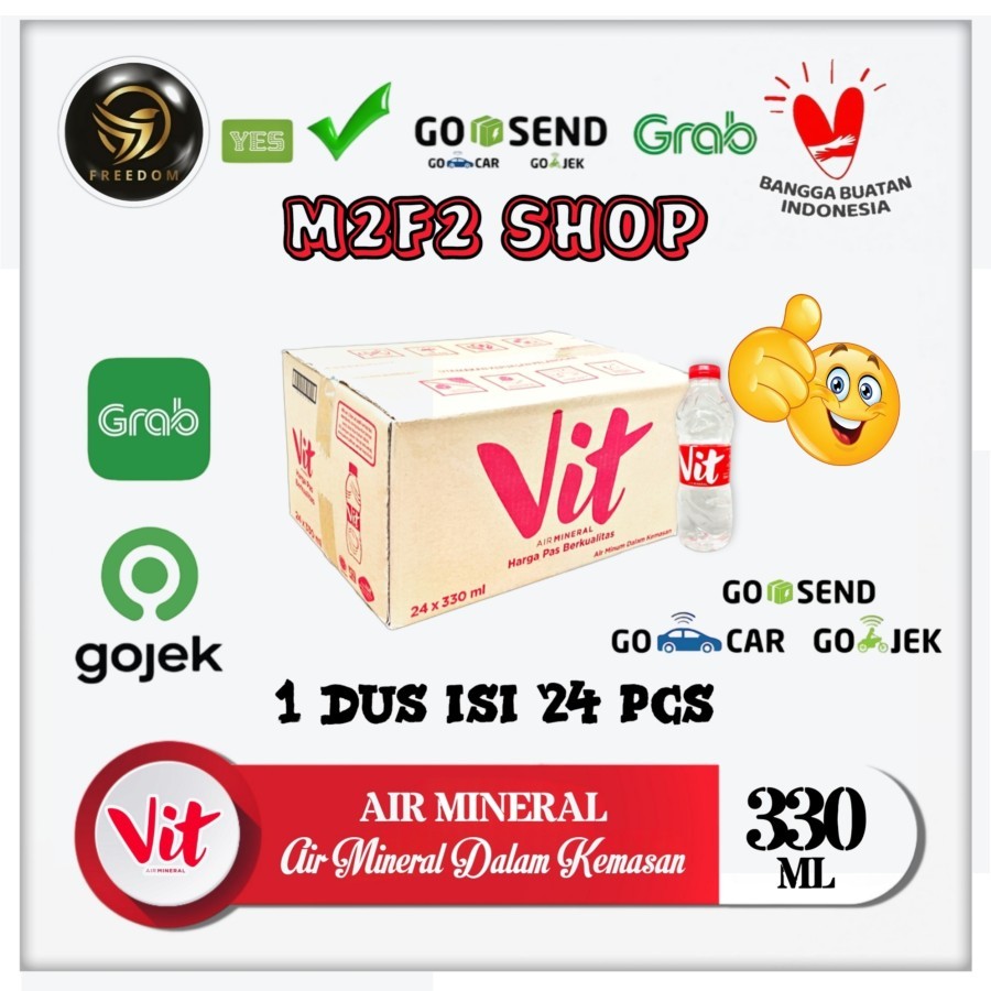 

Air Mineral Vit Botol Mini Plastik Pet - 330 ml Kemasan Karton (Khusus Bluebird/Gojek/Grab)