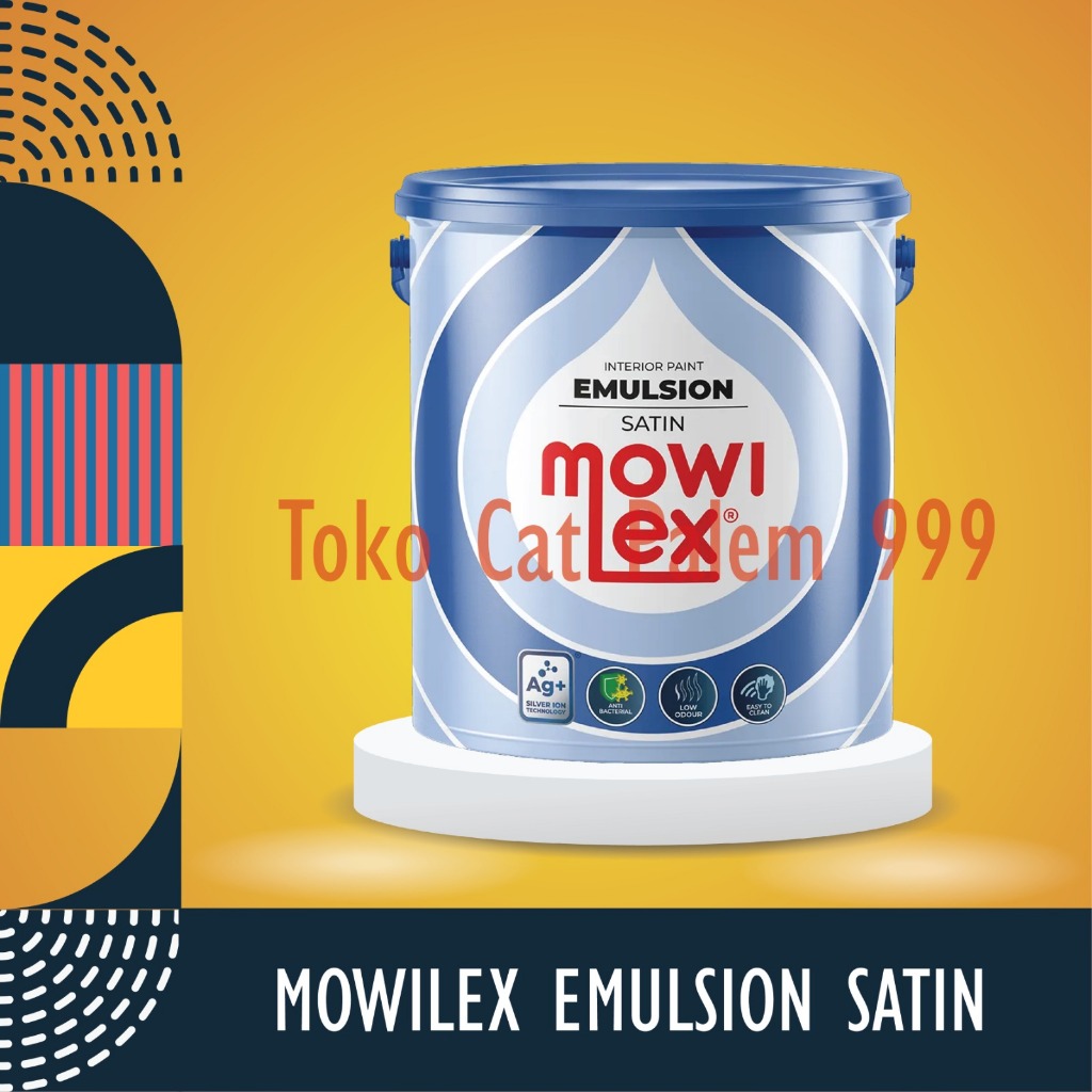 CAT TEMBOK INTERIOR MOWILEX SATIN ANTI BAKTERI WARNA PUTIH 20 LITER /PAIL