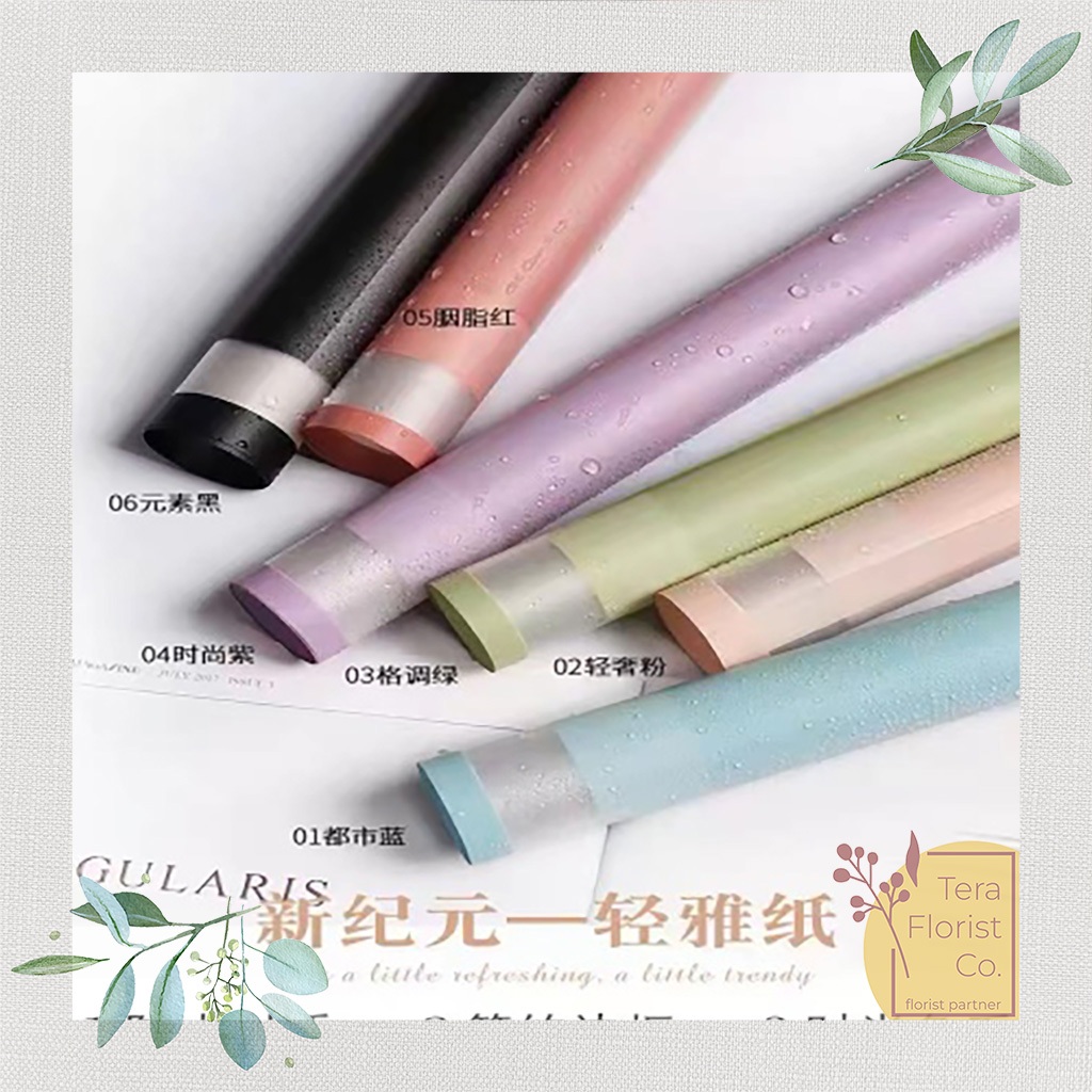 

20 Lembar Cellophane Frame Matte Jendela List Sinowrap Ori Kertas Buket Bunga Korean Waterproof Flower Wrapping Paper Calor Kado