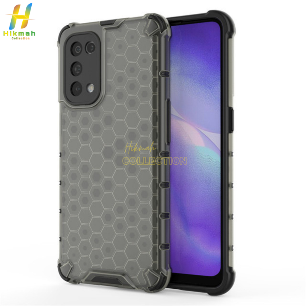 Oppo Reno 5 - Case Aesthetic Honeycomb Hardcase Bening Transparan Shockproof