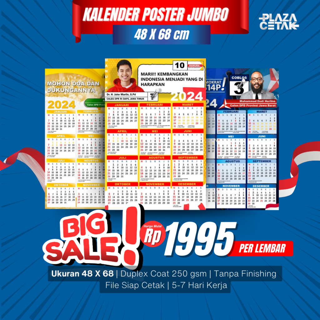 

Cetak Kalender Caleg (JUMBO) ukuran 48X68 cm (TEBAL)