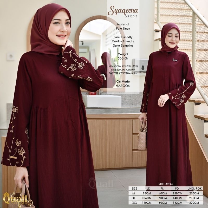 [QUAIL HIJAB] Syaqeena dress set hijab by quail hijab
