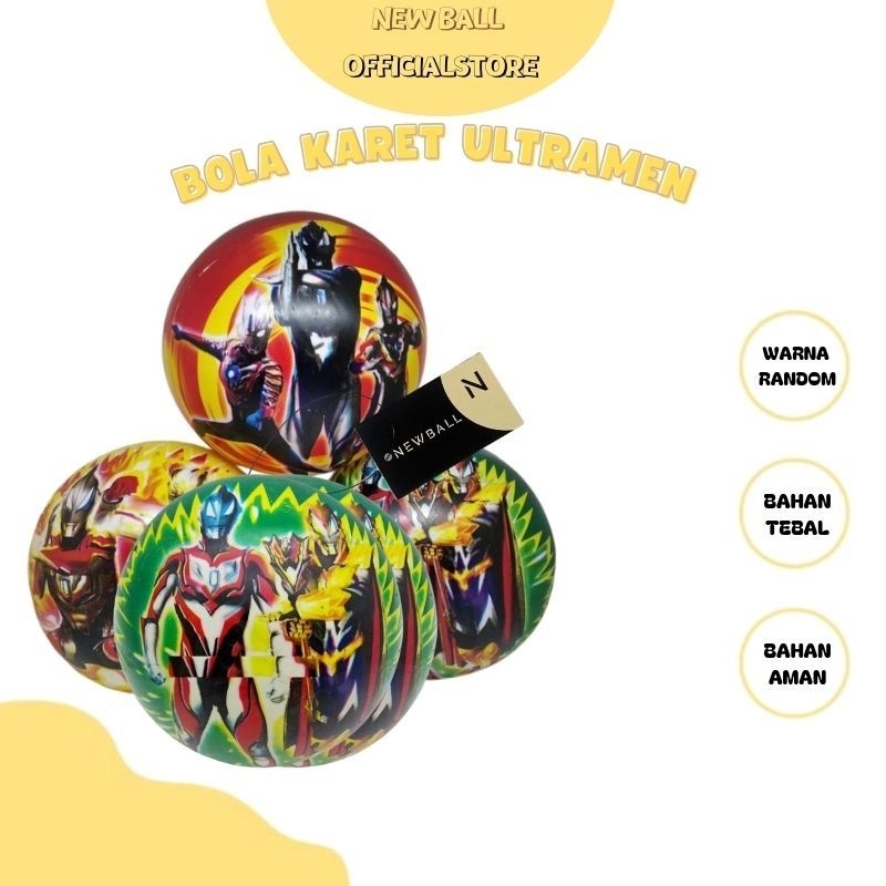NEWBALL Mainan Bola Karet / Bola Karet Karakter Ultraman