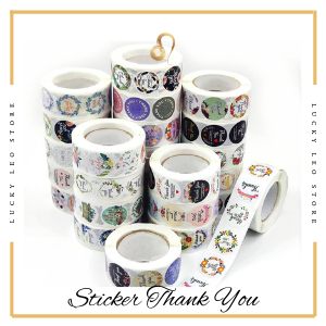 

500 stiker thank you terima kasih sticker thankyou makanan penutup kue segel stiker kartun anak hadiah stiker bunga pernikahan