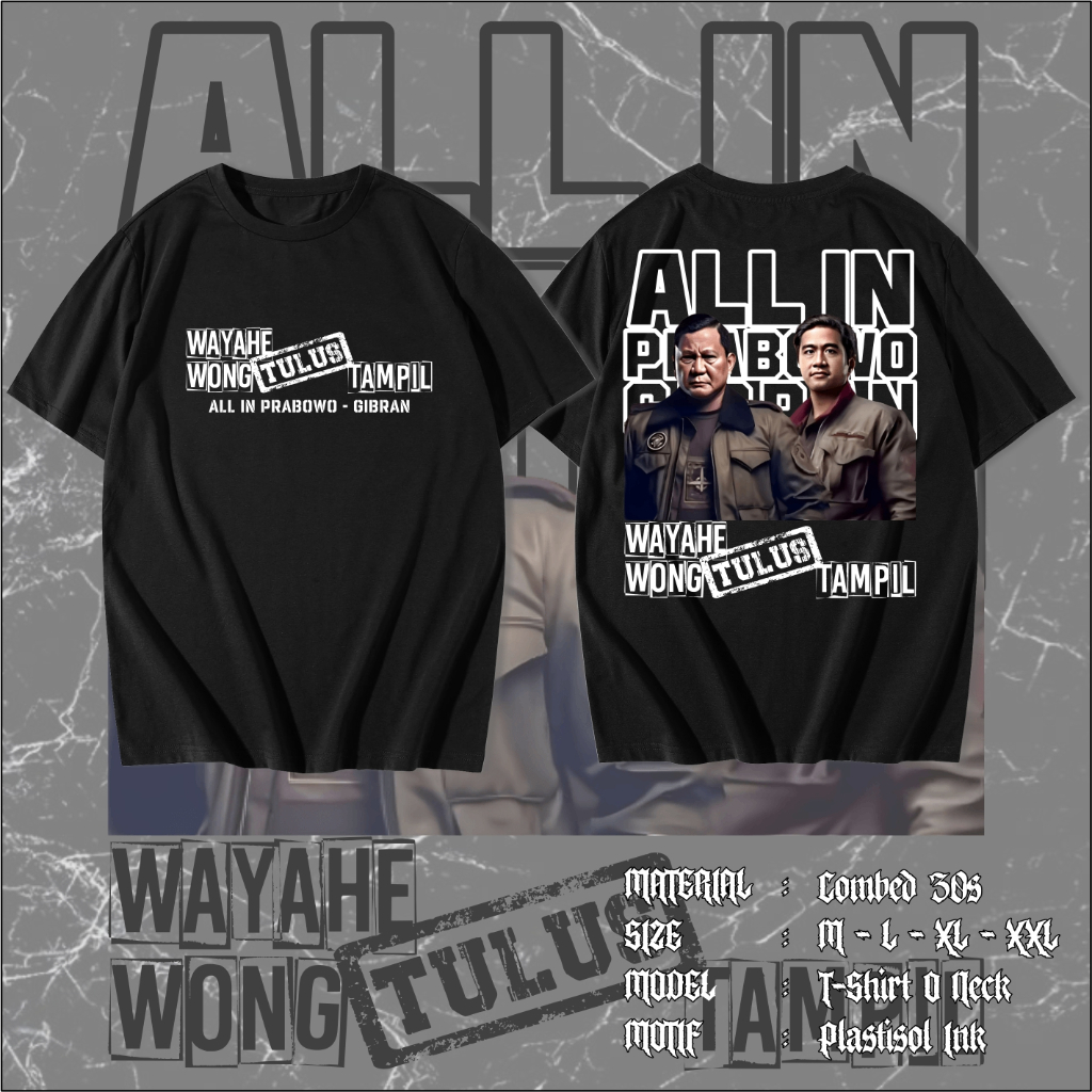 Kaos All In Prabowo - Kaos Prabowo-Gibran - Kaos Prabowo Subianto
