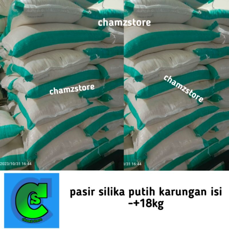 18kg pasir silika silica putih halus kasar aquascape aquarium karungan / pasir silika silica putih h