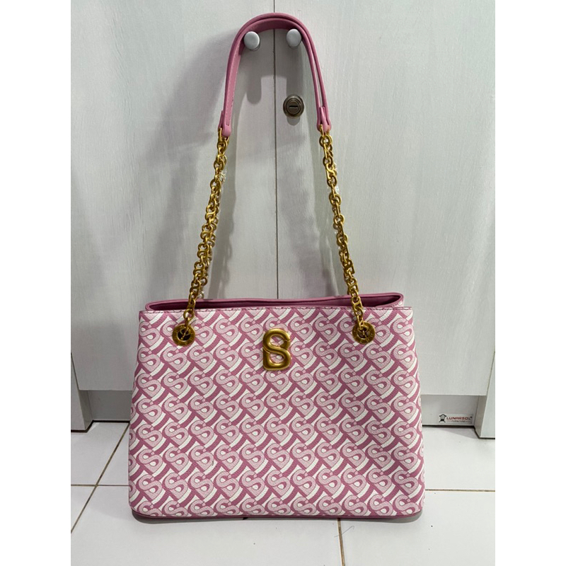 Preloved as is bimu shoulder bag buttonscarves