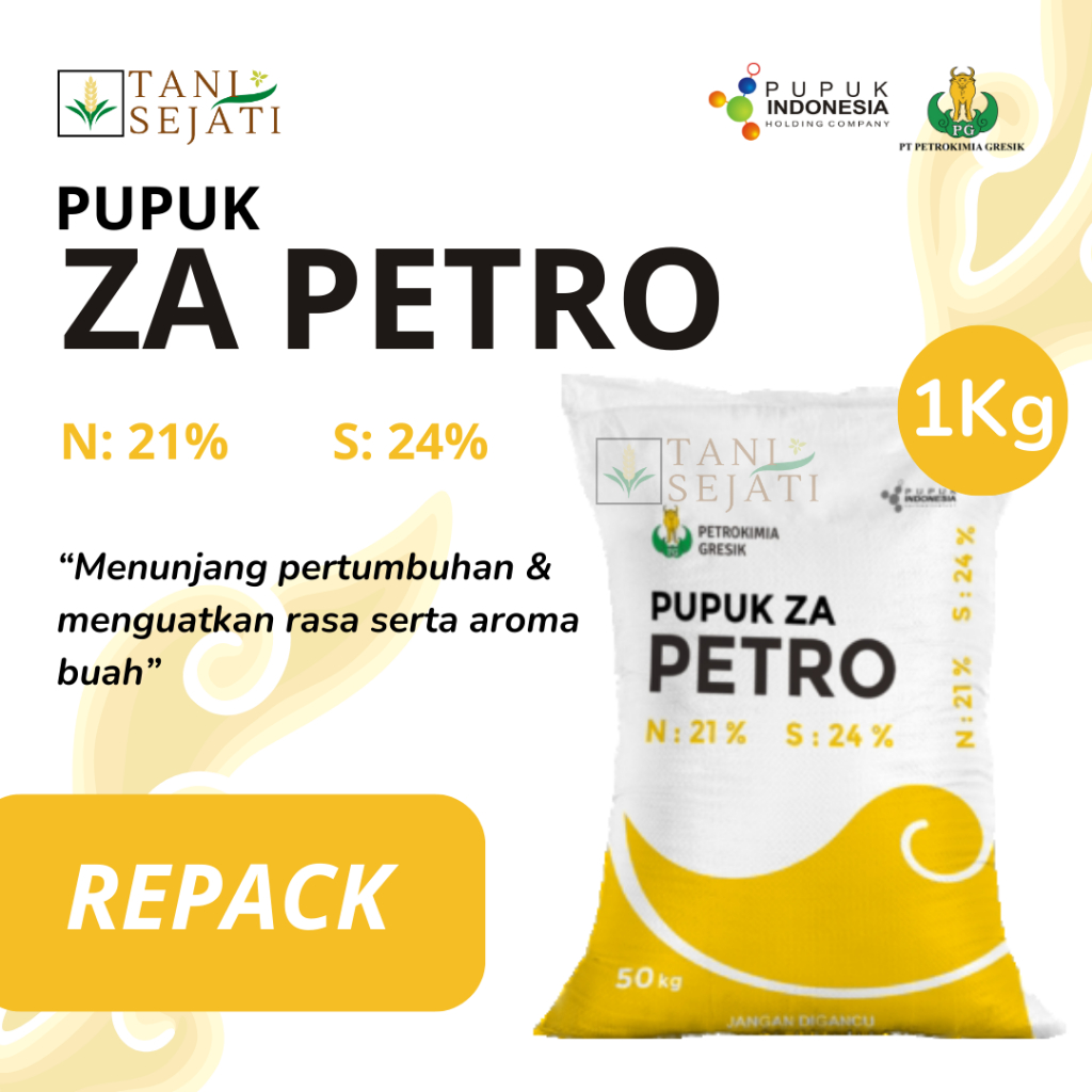 Repack Eceran Pupuk ZA Petro 1Kg Pupuk Pertumbuhan dan Buah Pupuk Tembakau Tebu Cabe Padi Kedelai Ke