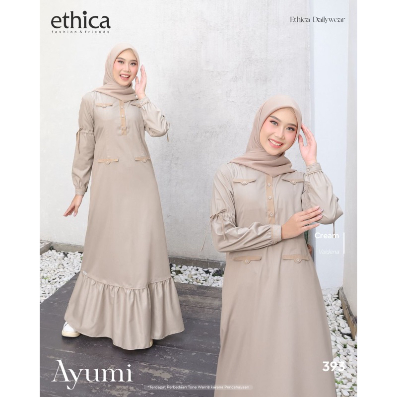 DRESS AYUMI 393 BY ETHICA bahan valdena premium [bisa cod]