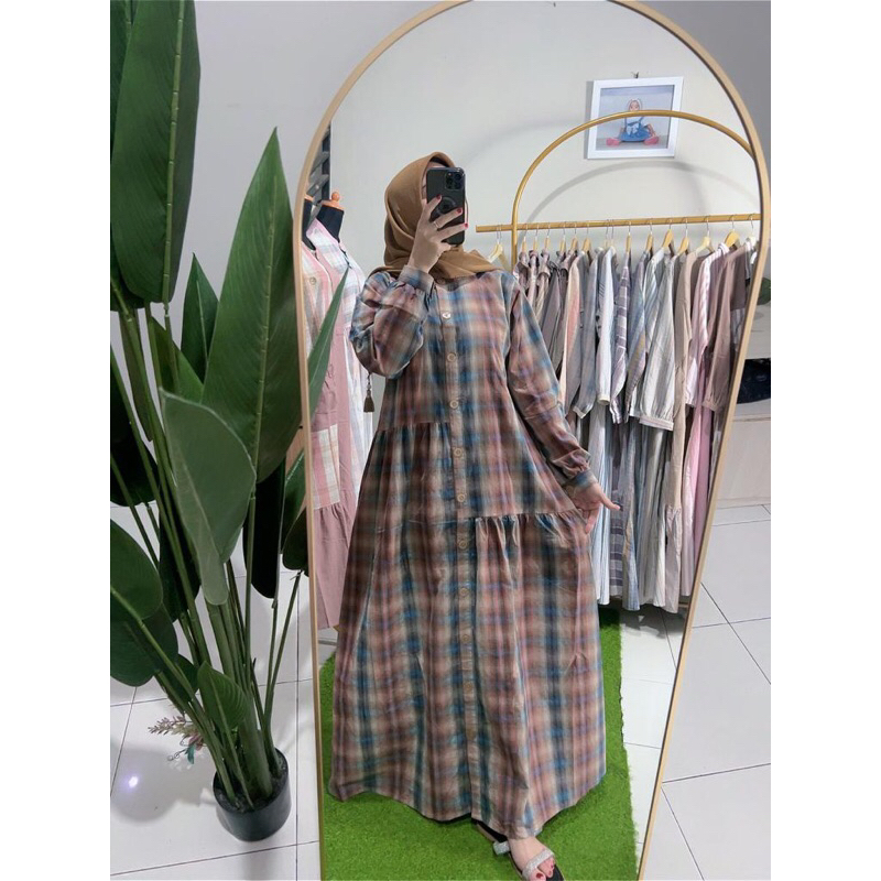 NAKUSA Gamis katun Triset / Dress wanita / gamis katun Triset kombinasi