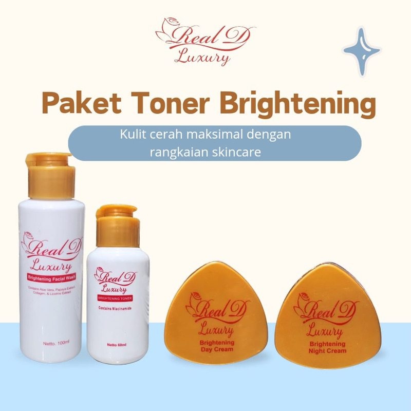 Real d luxury Paket toner brightening pengelupasan(Bpom)