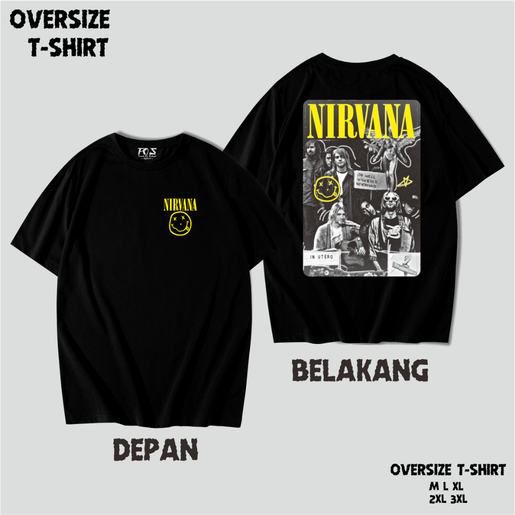 KAOS NIRVANA OVERSIZE 1977 | M L XL 2XL 3XL KAOS OVERSIZE M L XL XXL XXXL KAOS JUMBO KAOS KOREAN STY