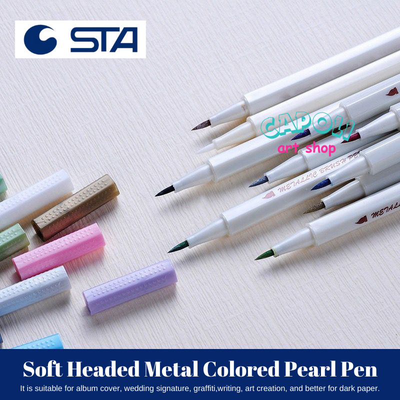 

(Set 10 Warna) Metalic Brush Pen / Pena Metalik STA 6551BR