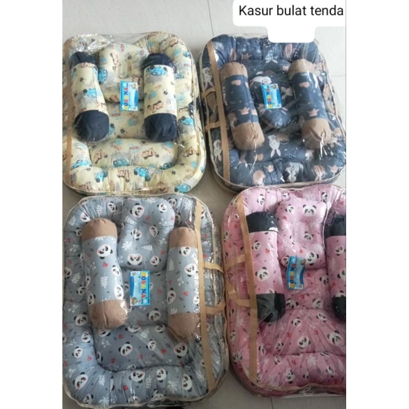 Kasur Tidur Bayi Bulat Tenda Motif Cowok dan Cewek