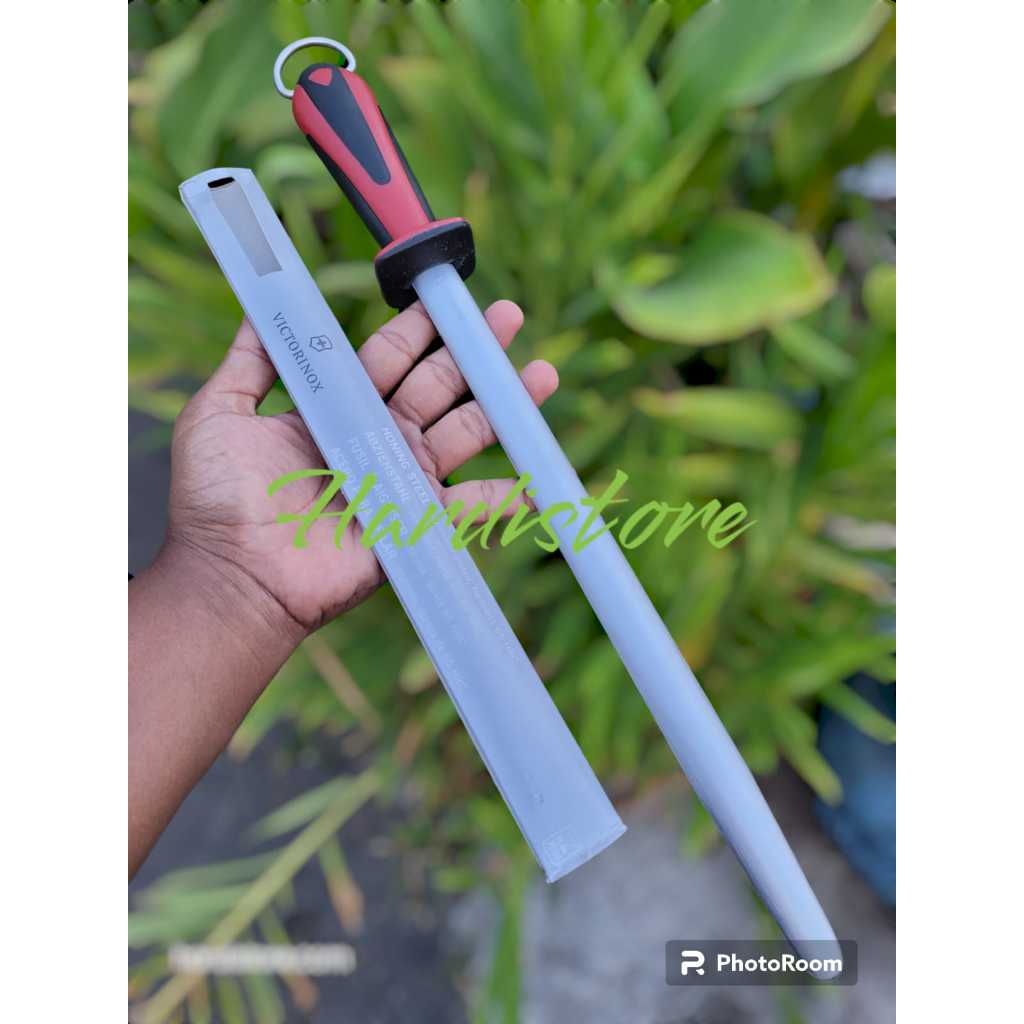 Asahan Victorinox Oval 30 cm Honing Steel Dual Grip Black Red Micro Finecut 7.8521 Butcher