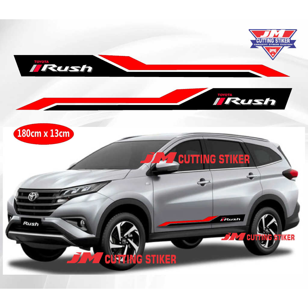 Stiker mobil rush stiker list mobil rush cutting stiker body samping mobil rush