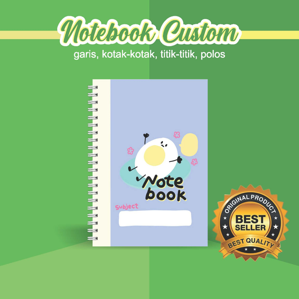 

NOTEBOOK A5 CUSTOM CATATAN/JURNAL BOOKPAPER GRID/KOTAK2#DOTTED/TITIK2#BLANK/POLOS
