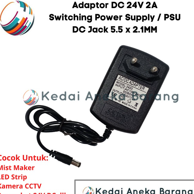 Kirim Sekarang Adaptor 24V 2A High Quality, 24 Volt 2 Ampere Switching Power Supply SMPS PSU DC Jack