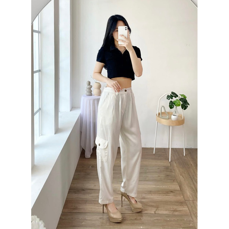 CELANA KULOT / CARGO PANTS BKK  / CELANA RAYON KANTONG POLOS MURAH GROSIR PGMTA