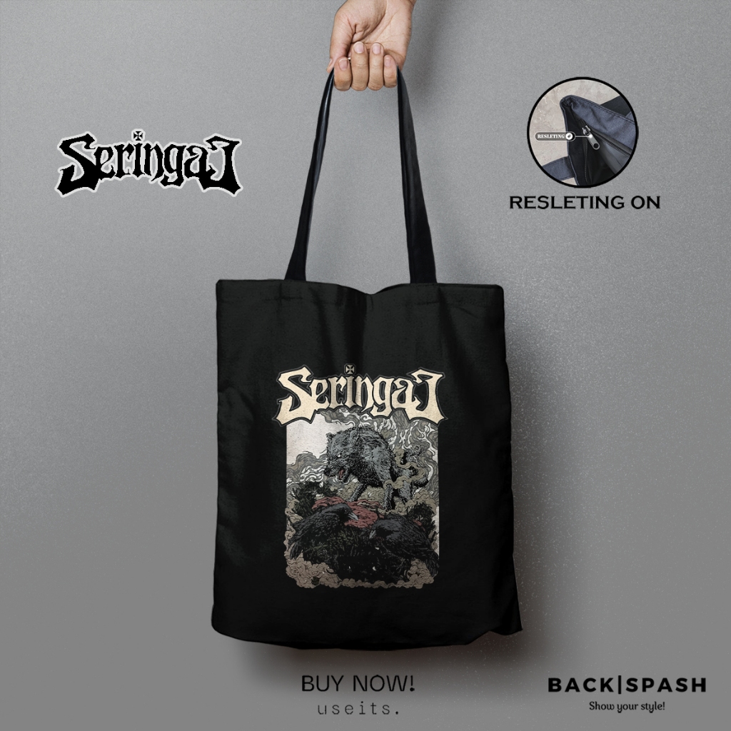 DISKON Totebag Seringai - Totebag Tas Pria Wanita Band Seringai THD DISKON