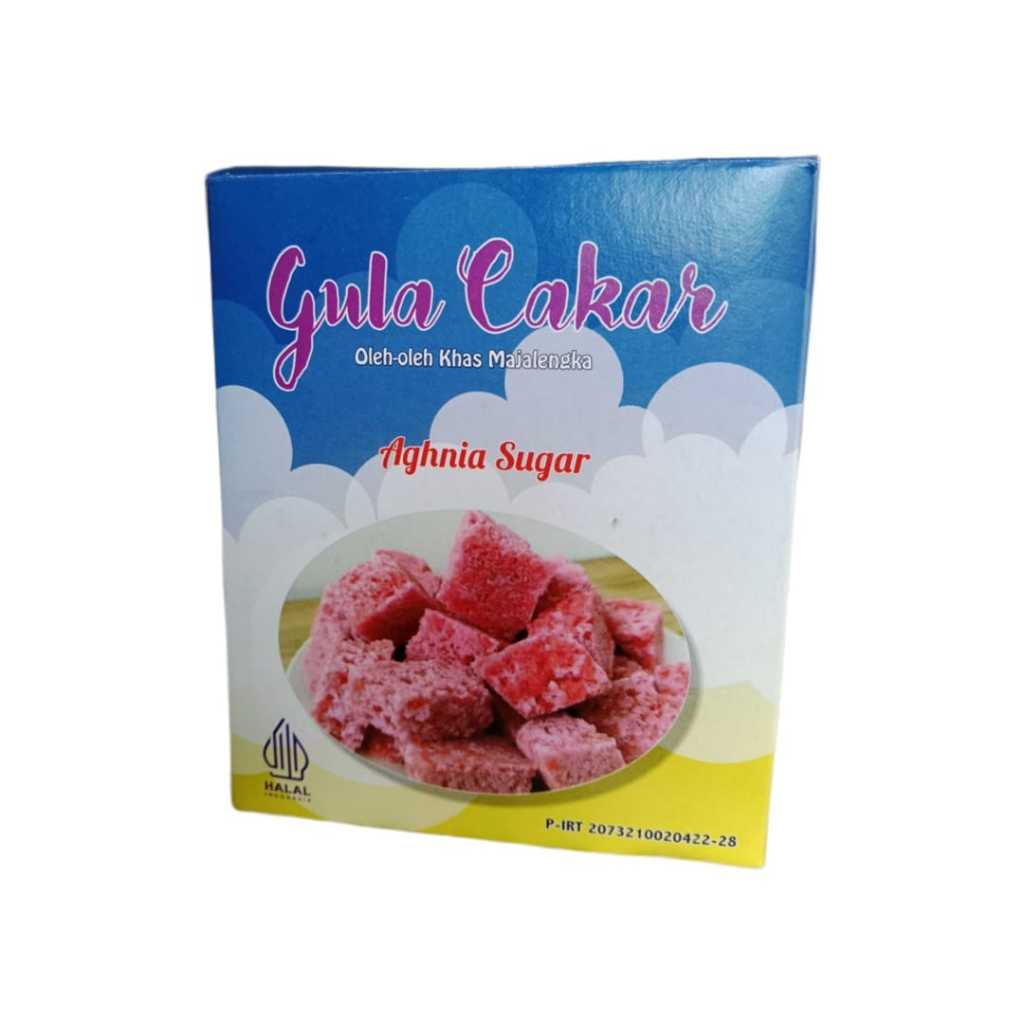 

Gula Cakar Aghnia kemasan karton oleh-oleh khas Majalengka