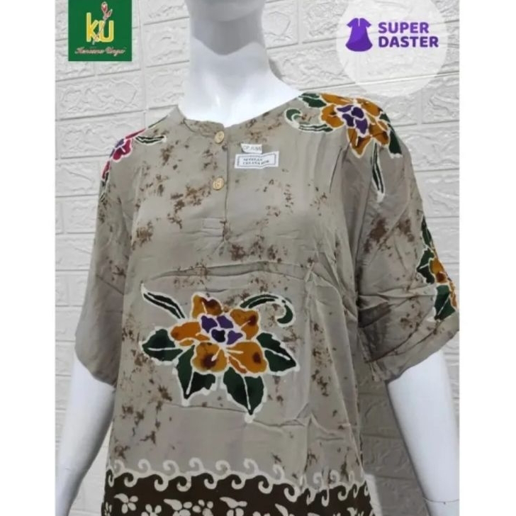 ➻➶✱✼ Fashion Stelan Jumbo Batik Kencana Ungu Cp Sunan Jumbo Kuh Label Hitam Viral